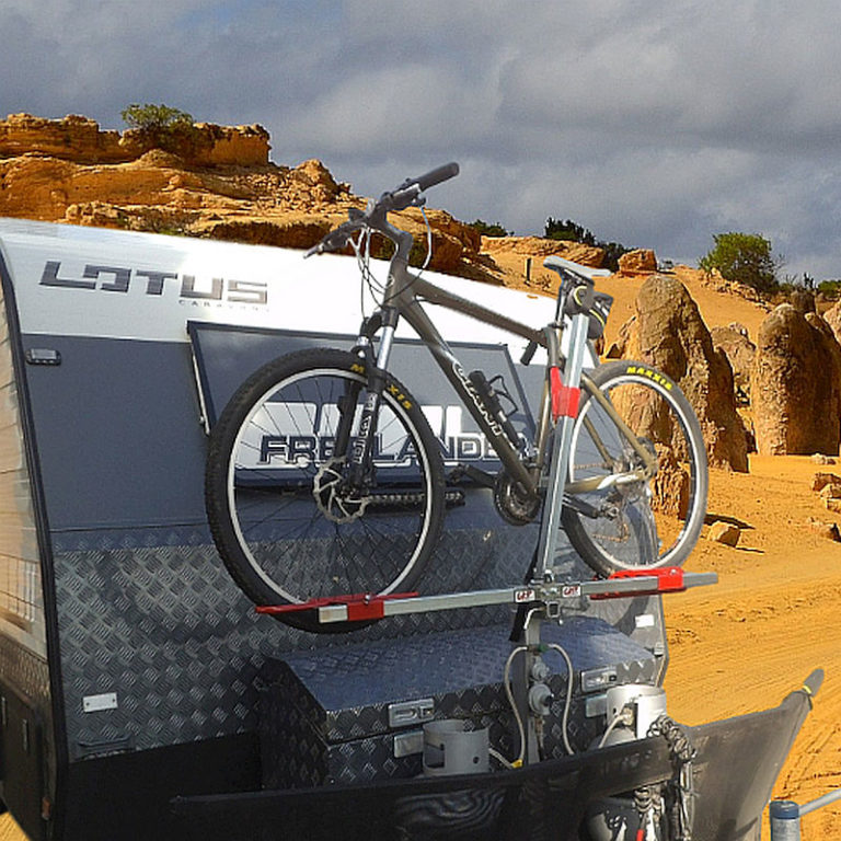 caravan-bike-rack-desert | GripSport Bike Rack For The Back Of A Camper