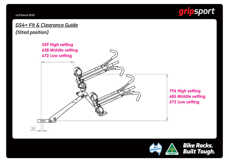 GS4+ 4-Bike Tow Bar Rack with Light Assembly