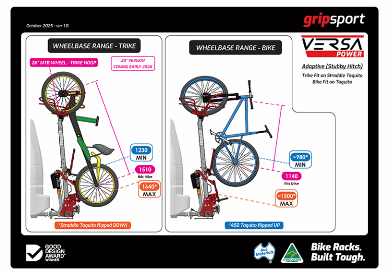 Versa Rack Disc Versa 3.2 Power Vertical Bike Rack | GripSport