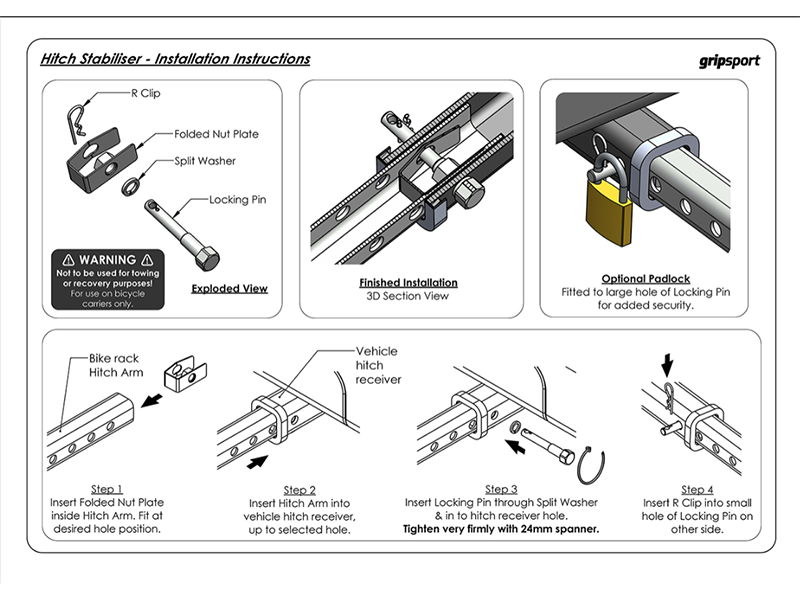 Bike Rack Hitch Stabiliser - LandCruiser Series